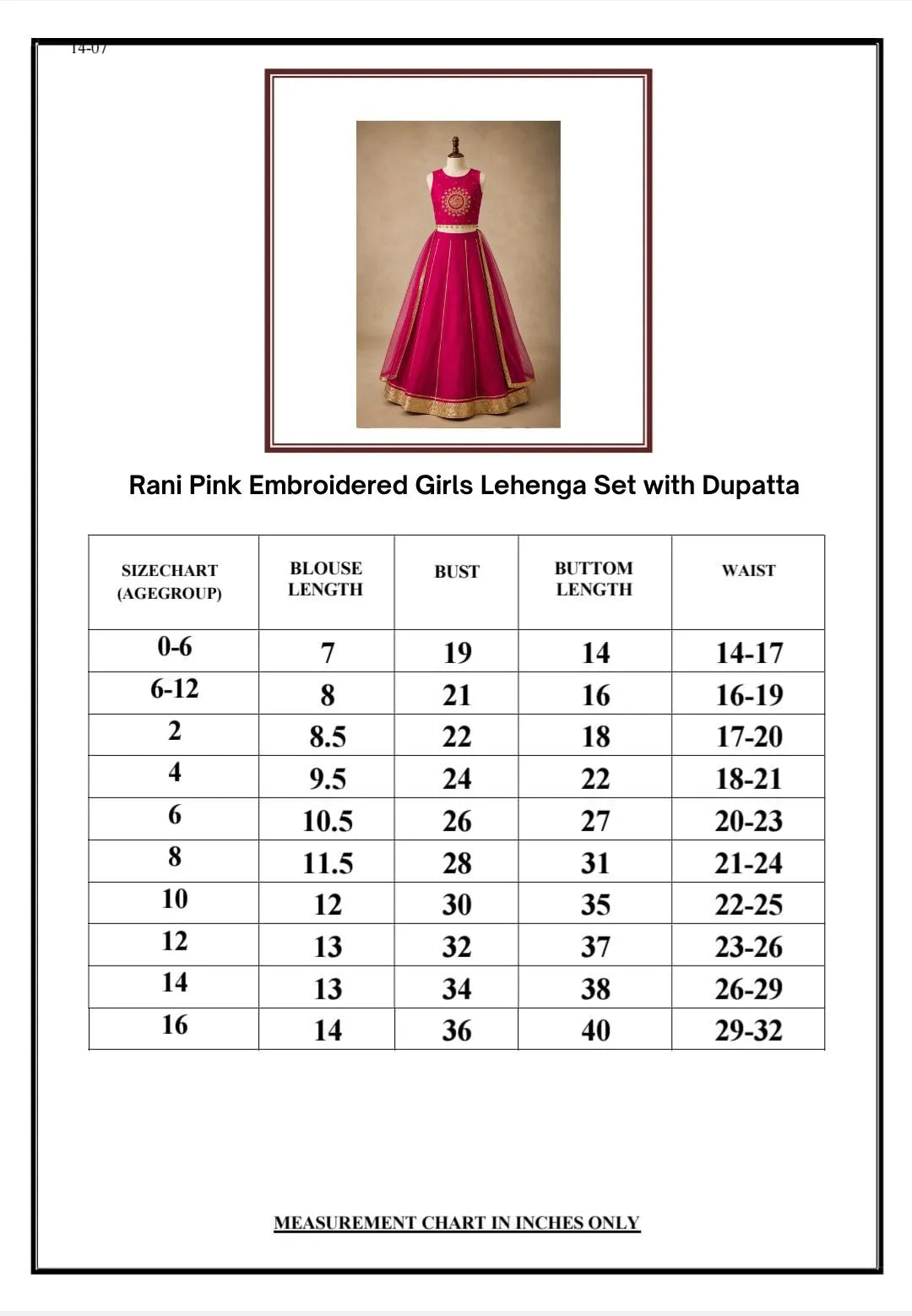 Size Chart