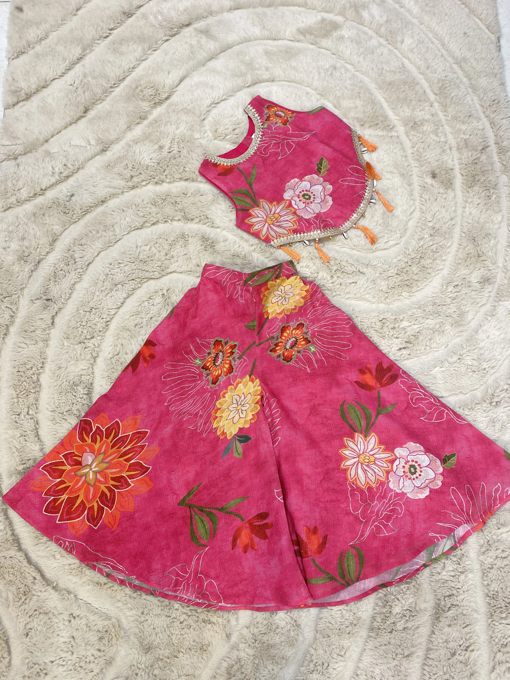 Rani Pink Floral Indo Western Set