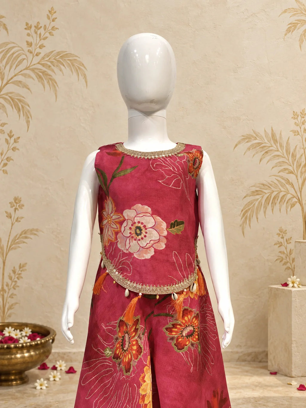 Rani Pink Floral Indo Western Set