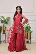 SAADGI MUL SHARARA SET RED