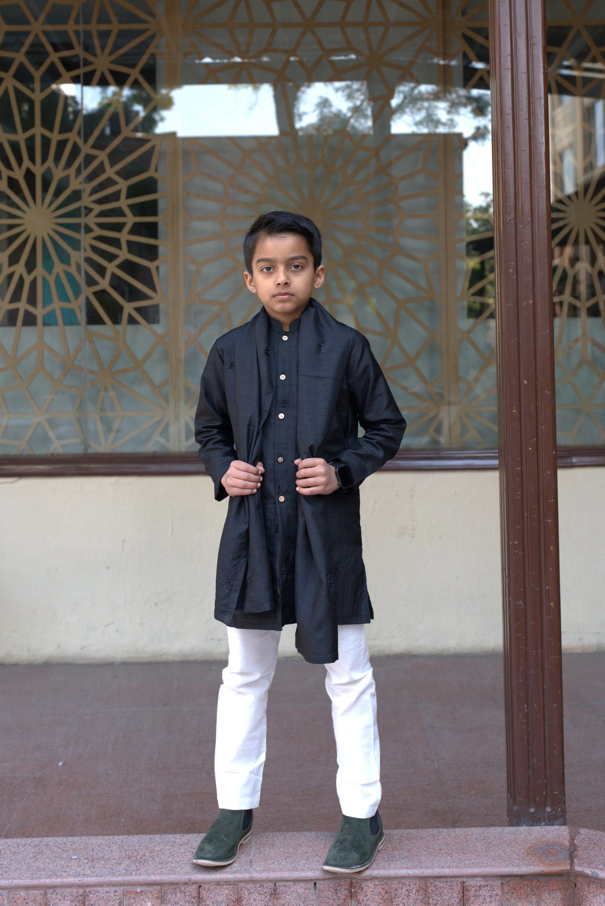STARDUST  FRONTOPEN  KURTA SET BLACK