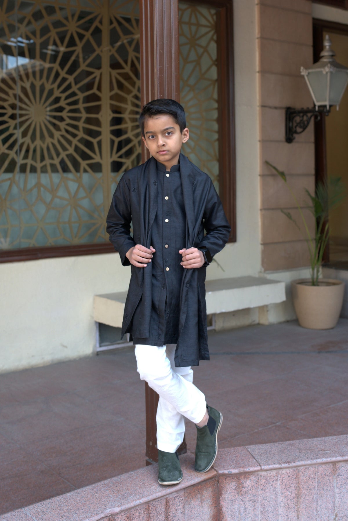 STARDUST  FRONTOPEN  KURTA SET BLACK