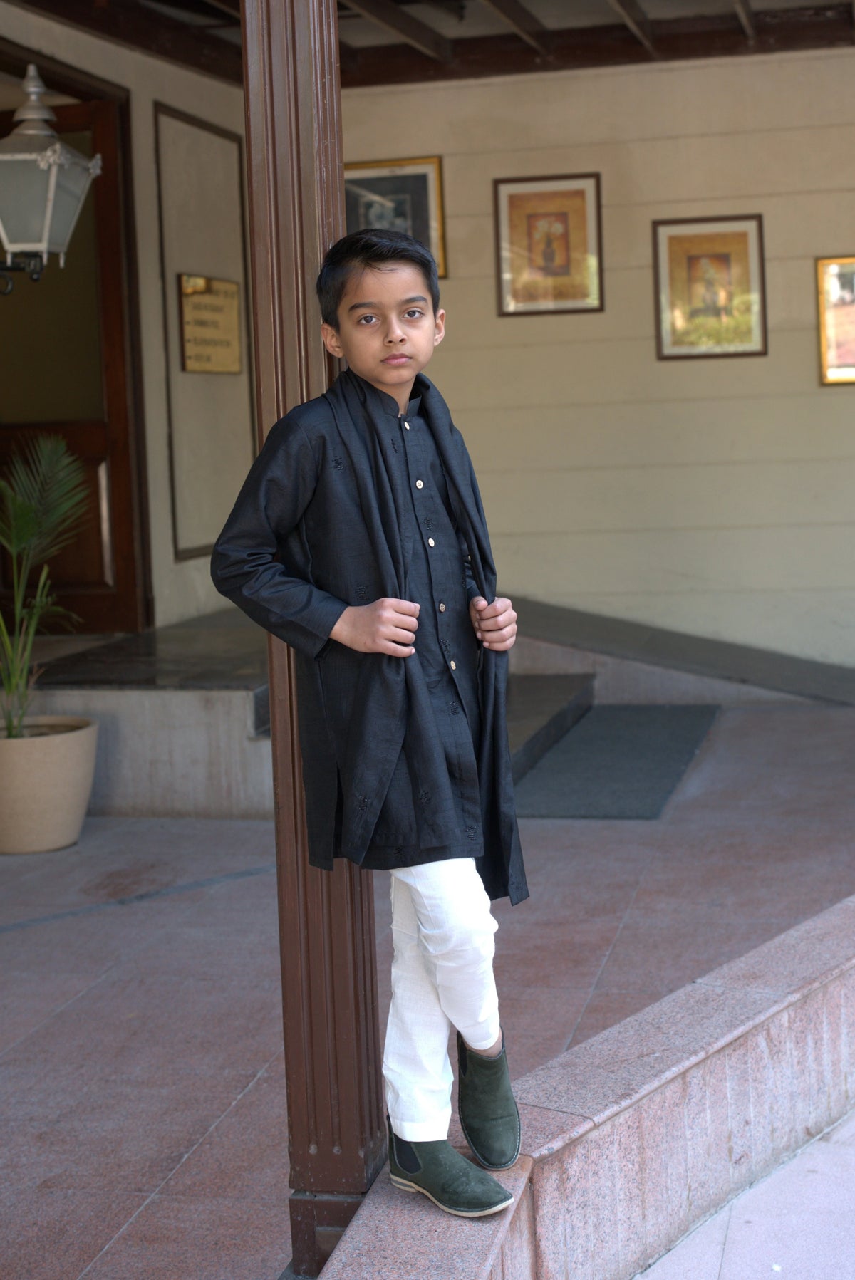 STARDUST  FRONTOPEN  KURTA SET BLACK