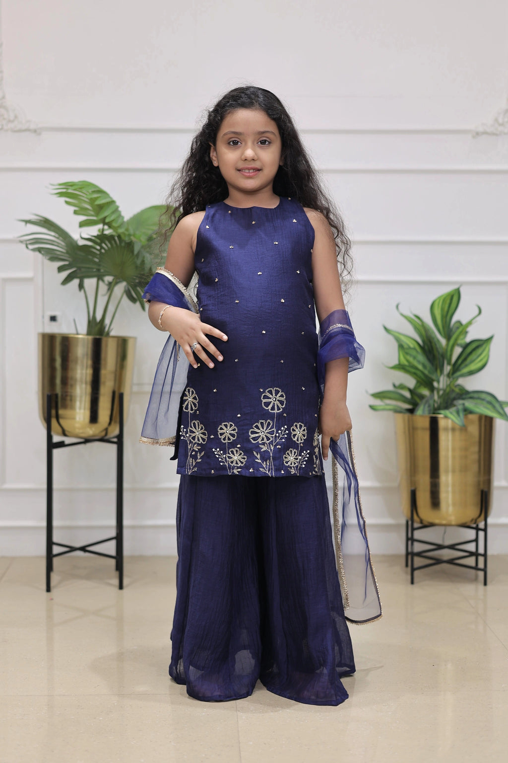 SUNHERI MUL SHARARA SET BLUE