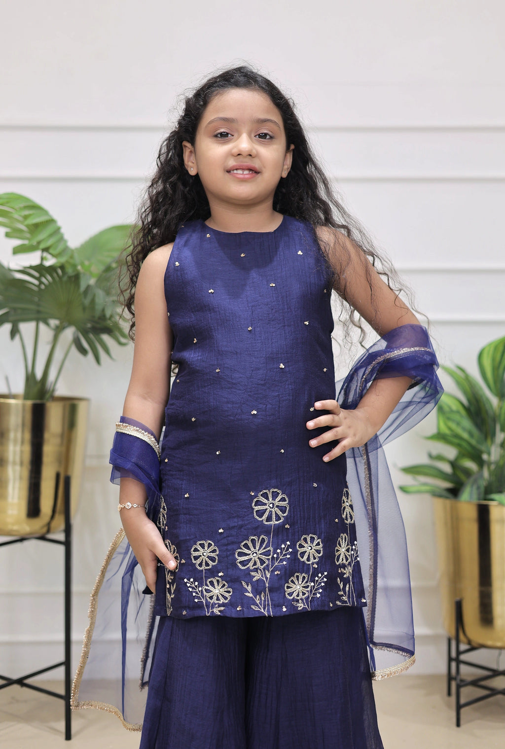 SUNHERI MUL SHARARA SET BLUE