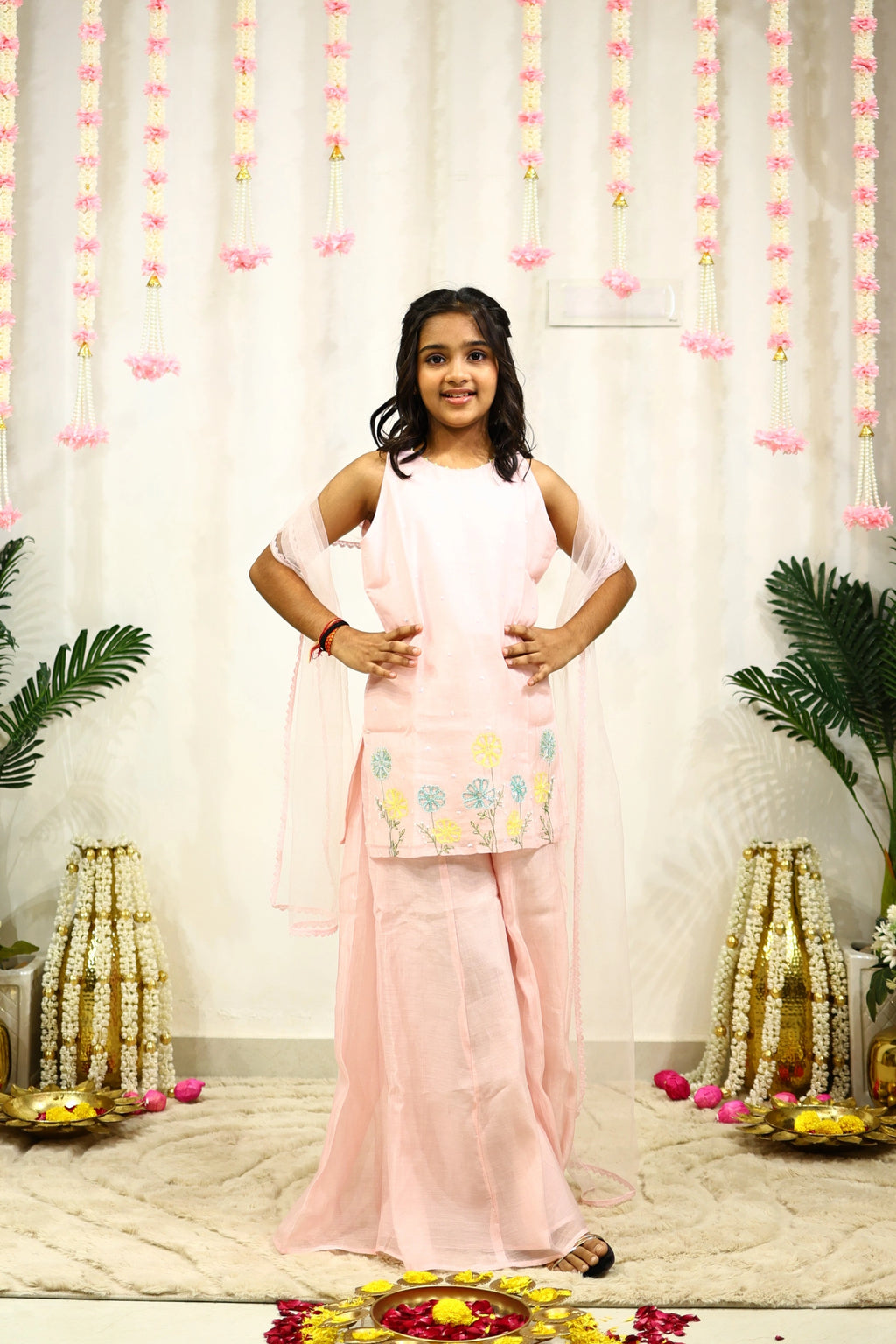 SUNHERI MUL SHARARA SET PINK