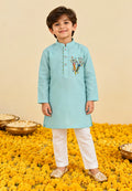 Sky Blue Firecracker Kurta Pant Set