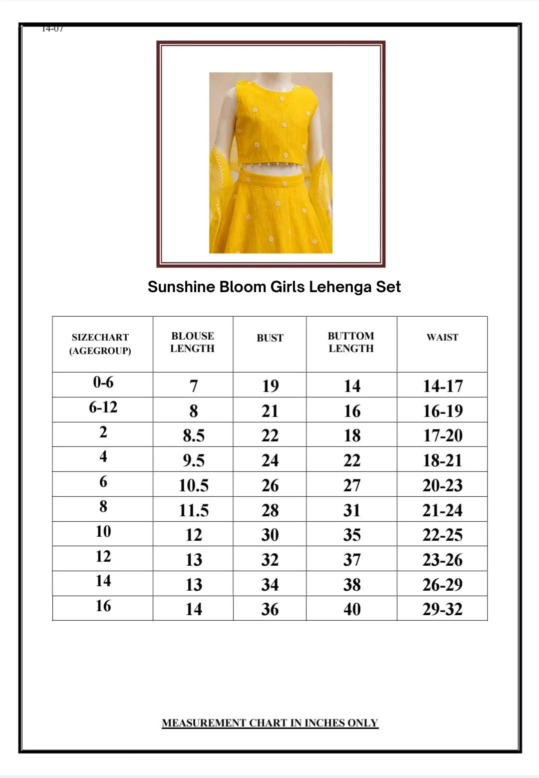Size Chart