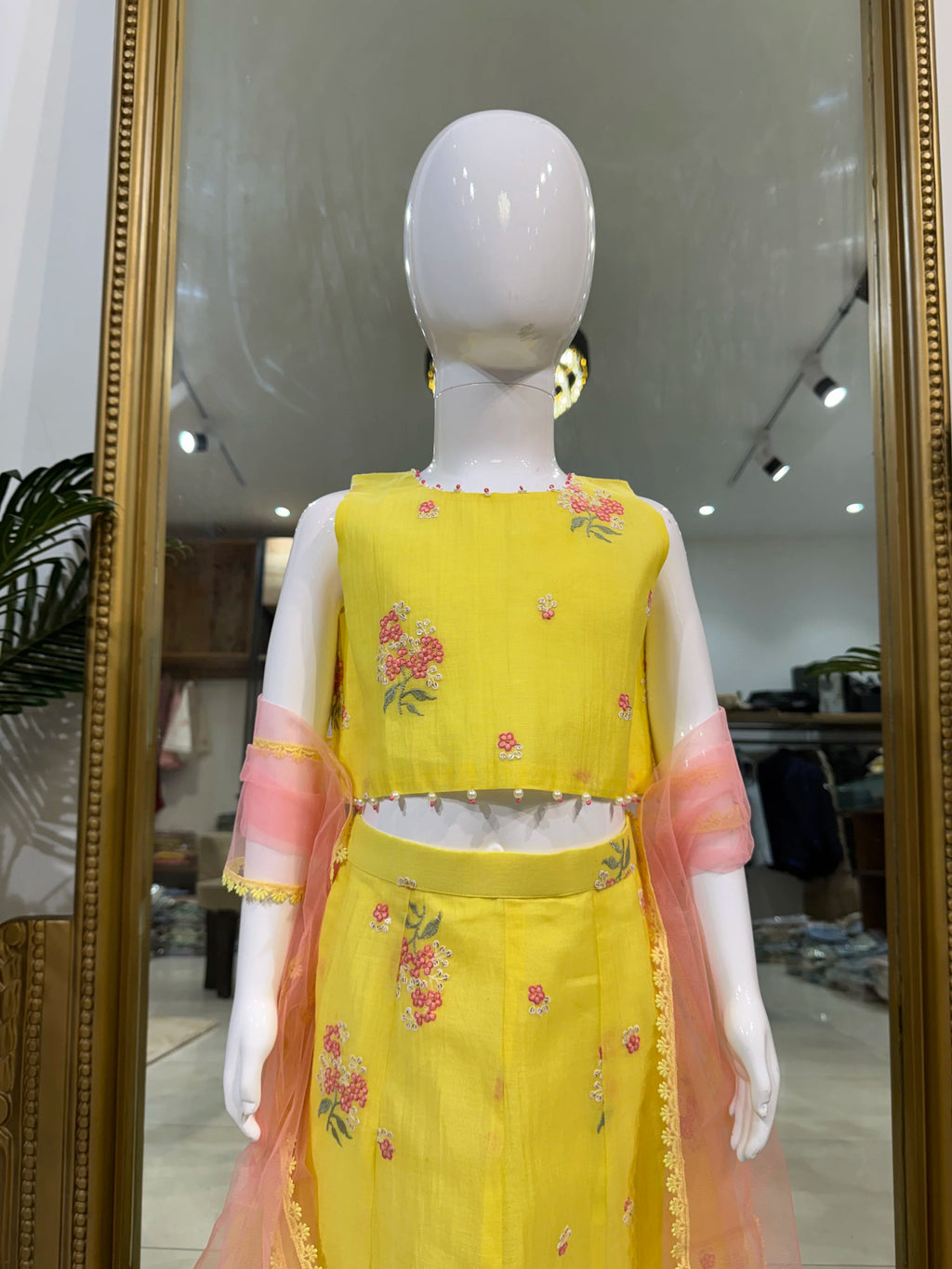 Sunshine Floral Mul Chanderi Lehenga Set
