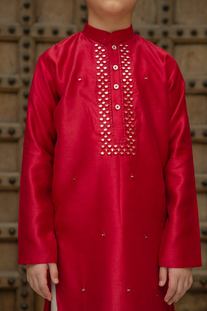 Red Mirror Kurta