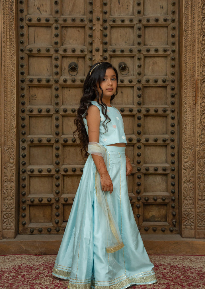 Blue Heart Lehenga