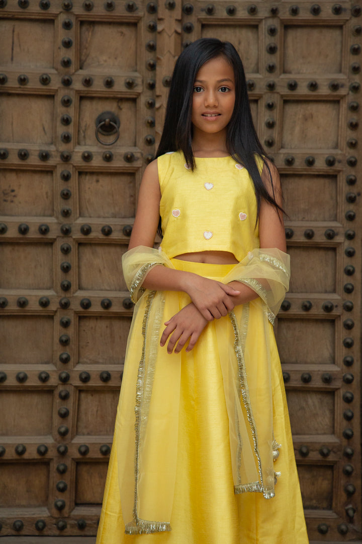 Yellow Heart Lehenga