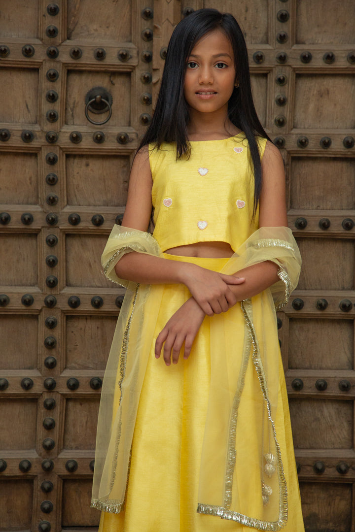 Yellow Heart Lehenga