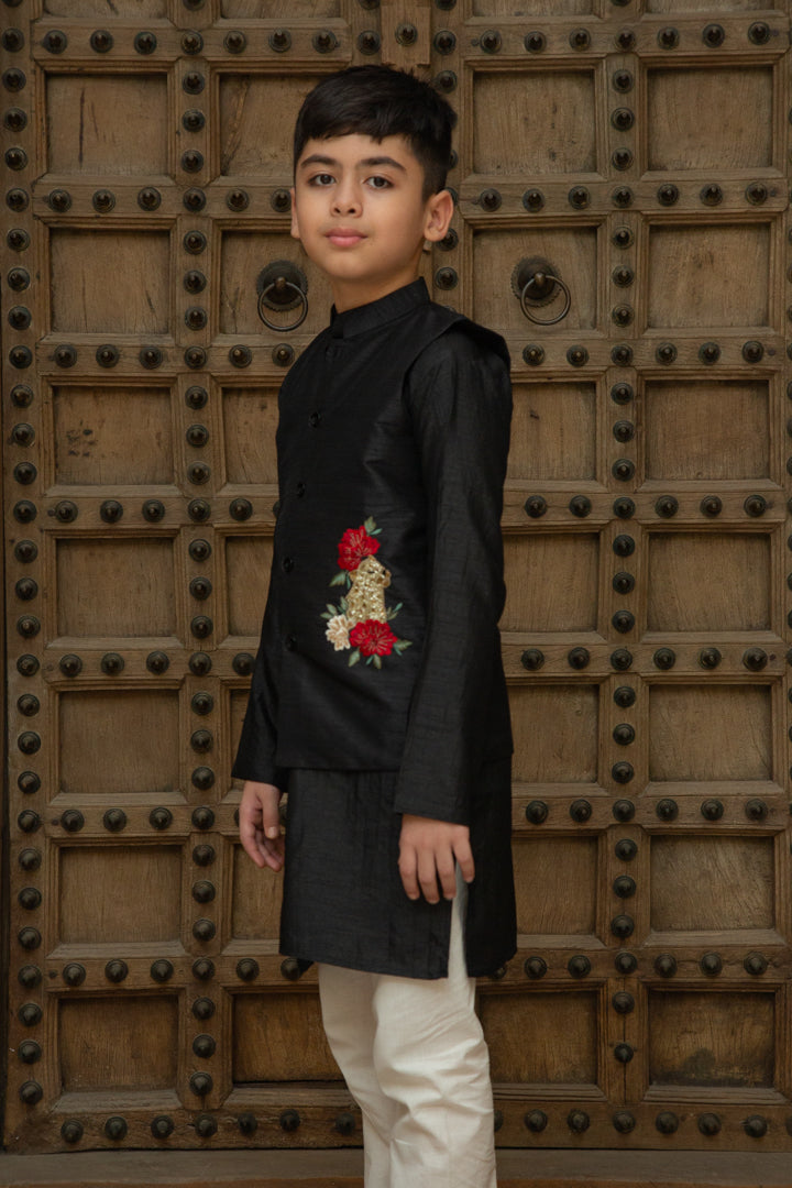 Leopard Black Jacket Set