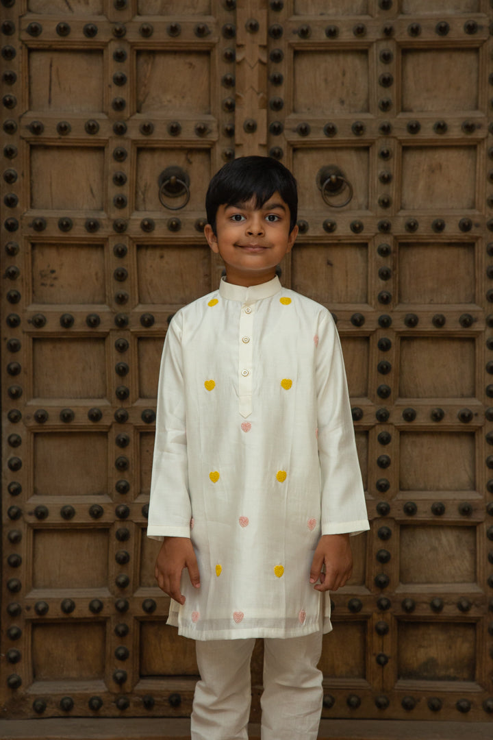 White Heart Kurta