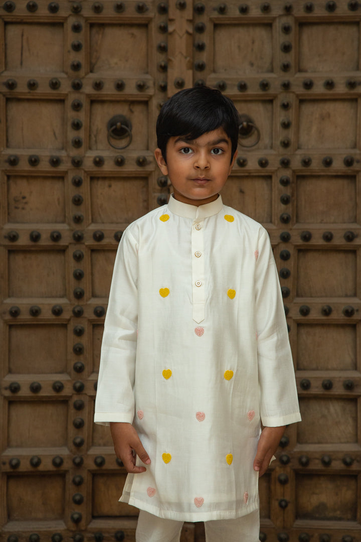 White Heart Kurta