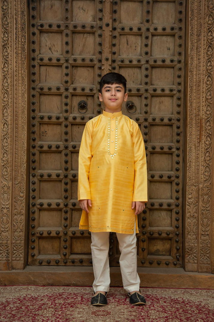 Yellow Mirror Kurta