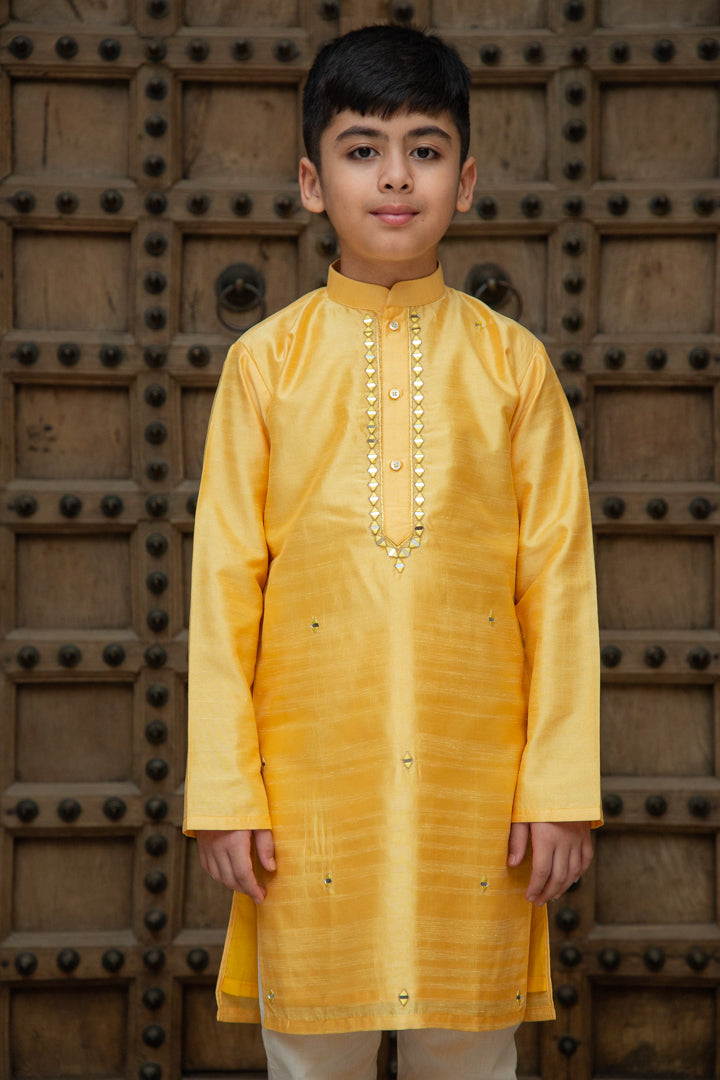Yellow Mirror Kurta