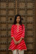 Lehriya Orange Dhoti Set