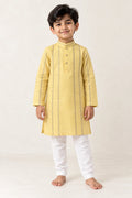 Yellow Mul Chanderi Gota Patti Kurta Pant Set