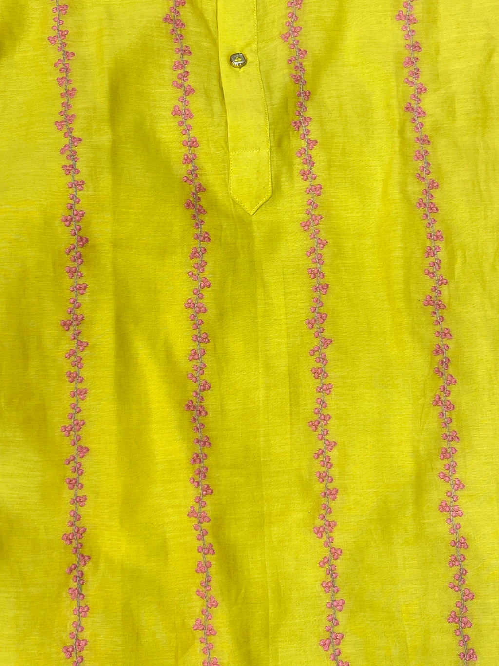 Yellow Mul Chanderi Kurta Pant Set