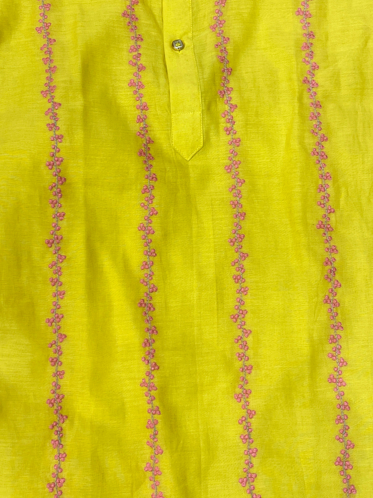 Yellow Mul Chanderi Kurta Pant Set
