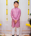 NAAZ KURTA SET PASTEL MAUVE PINK